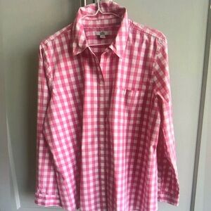 Pink Checkered Button-Up Shirt
